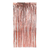 Cortina Metalizada Decorativa Rose Gold