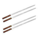 Utensilio Para Brochetas, Mxbzs-002, 4 Pzas, 60cm, Acero Ino