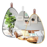 Espelho Orgânico Com Alça Moderno Quarto Sala Banheiro Casa Cor Da Moldura Dourado