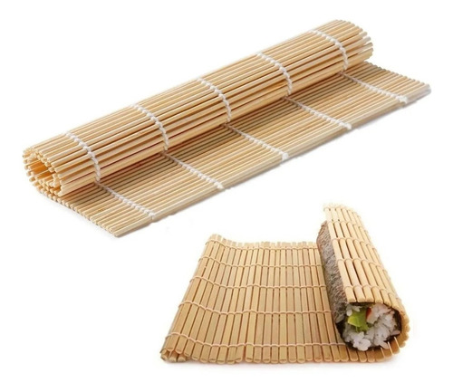 Pack 6 Esterilla Redonda Bambú Para Sushi De 30x42cm