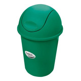 Bote De Basura 45l Tapa Balancín Curvo Color Verde