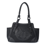 Bolsa Gótica Metalera Con Pentagrama Bruja Moderna Dark