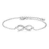 Pulsera Chapada En Plata De Ley Con Circonita Infinita Para 