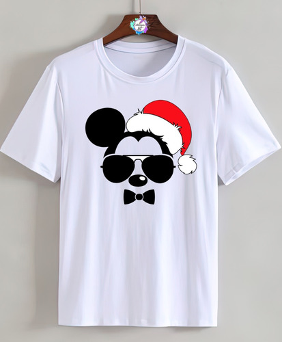 Poleras Estampadas Con Diseño Navidad Mickey3