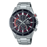 Reloj Casio Edifice Efs-s610db-1a Zafiro Solar Plateado Rojo Color Del Bisel Negro Color Del Fondo Negro
