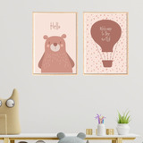 Set X2 - Cuadros Decorativos Infantiles - Oso - 20x30