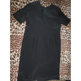 Vestido Largo Negro Vintage Manga Corta Tipo Seda Para Mujer