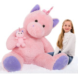 Morismos Unicornio De Peluche Gigante De 4 Pies Animal De