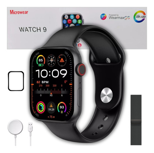 Smartwatch W59+ Série 9 Feminino Masculino Amoled Nfc Gps   