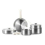 Carote Set De Cocina Acero Inoxidable Triple Capa 10pza 