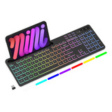 Soueto Teclado Inalambrico Con Retroiluminacion De 7 Colores