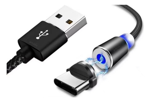 Cable Usb C Carga Rapida Magnetico De 1 Mt Reforzado Mallado