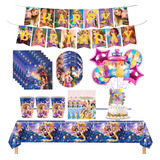 Set Decoración Globos Cotillon Rapunzel Cumpleaños 