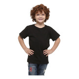 Camiseta Preta Juvenil Infantil Menina Menino Básica Camisa