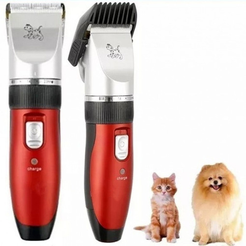 Maquina De Tosar Pet Bivolt Sem Fio Cães E Gatos 4 Pentes