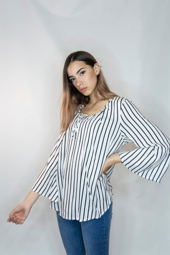 Blusa Camisola Mujer Manga Oxford Fibrana Estampada