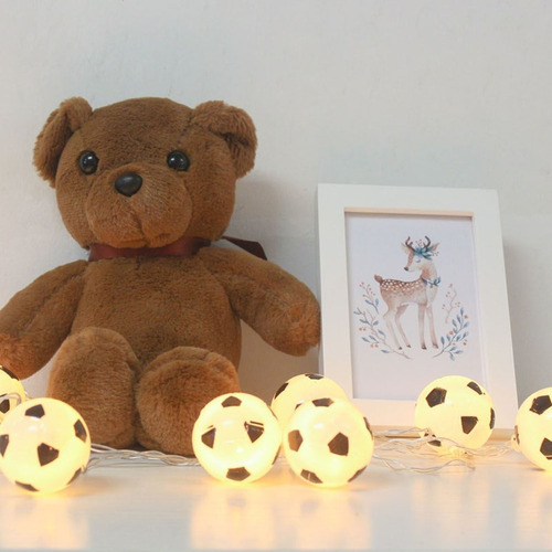 Luces Led Balon Futbol Adorno Pila O Usb 2 Metros Guirnalda