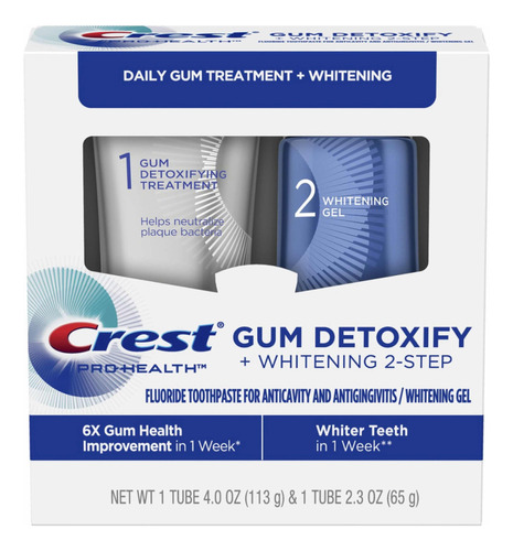 Crest Gum Detoxify Plus Whitening 2 Pasos Toothpaste Dientes