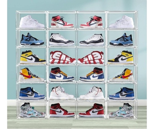 Set De 20 Cajas De Zapatos Apilables Premium Transparente
