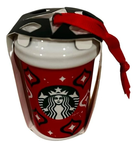 Ornamento Starbucks Vasito Navidad Ceramita Original Envio G