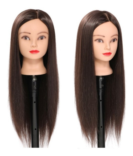  Cabeça De Boneca Manequim De Treino Cabelo Orgânico Longo