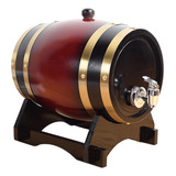 Juego De Dispensador De Bebidas De Barril De Madera Vino  3l