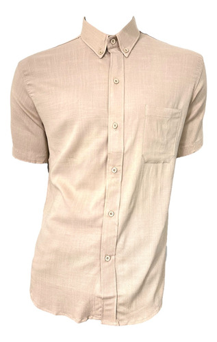 Camisa Manga Corta De Lino Polo Premium - Hombre T 46/50 
