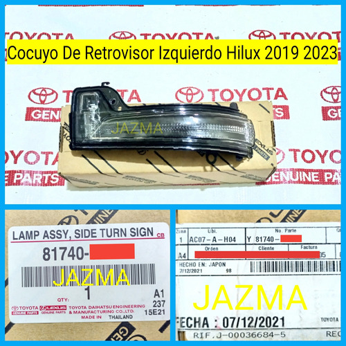 Cocuyo De Retrovisor Izquierdo Hilux 2019 2023 Original  Foto 3
