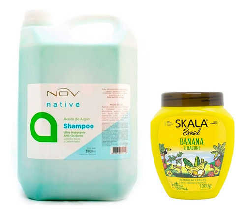 Shampoo Argan + Baño Reparacion Y Brillo Skala