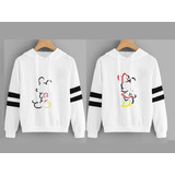 Buzo Buso Saco Hoodies Blanco Pareja Micky Enamorados