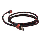 Cable Hdmi 2.0 Negro Con Rojo 1.5 Metros 4k 
