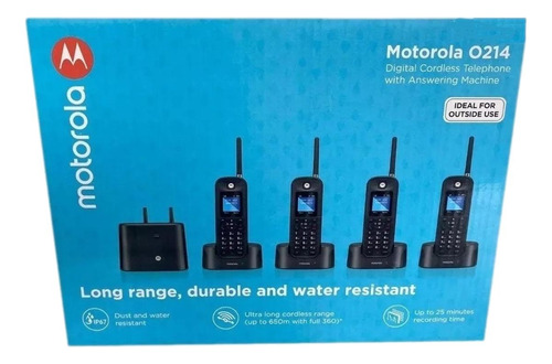 Telefone Motorola 4 Bases 650 Metros Alcance Prova D' Água