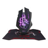 Kit Gamer Mouse Pad Optico 3200dpi Xtrike Me / Tecnocenter Color Negro