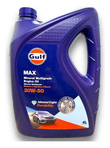 Aceite 20w50 Gulf Max Multigrado 4 Litros Nafta Diesel