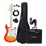 Guitarra Infantil Clk10 Cs Sunburst Capa Cubo + Acessórios