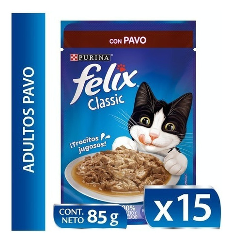 Alimento Húmedo Gato Felix® Adultos Pavo 85g / Catdogshop