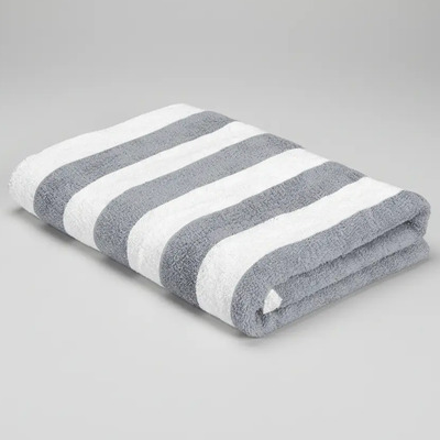 Toalla Rayada Extra Grande Microfibra Suave 180x100 Color Gris Rayas