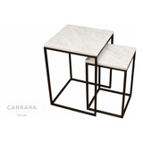 Combo Mesas Auxiliares De Mármol - Carrara Design -
