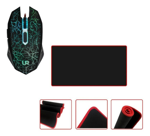 Pack De Moused Xl + Mouse 6 Botones 