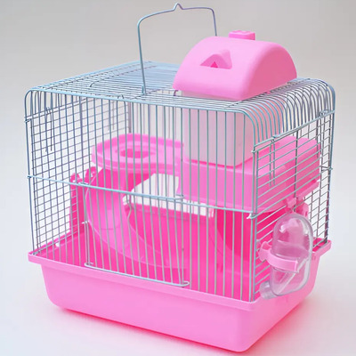 Jaula Hámster Seven Pet Rosa 27x21x33cm Con Rueda Bebedero Comedero