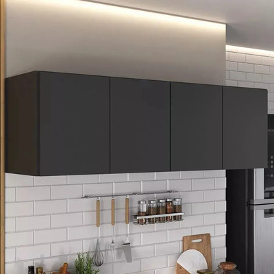 Alacena Gabinete De Cocina Para Colgar 4 Puertas Ngo Color Negro | Meses sin interés