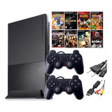 Playstation 2 Ps2 Slim Completo+2controles+5 Jogos Promoção!