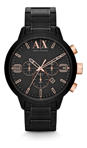 Reloj Hombre Armani Exchange Atlc Chrono Color De La Correa Negro