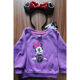 Polerón Minnie Mouse Talla 2 Disney Color Púrpura+cintillo