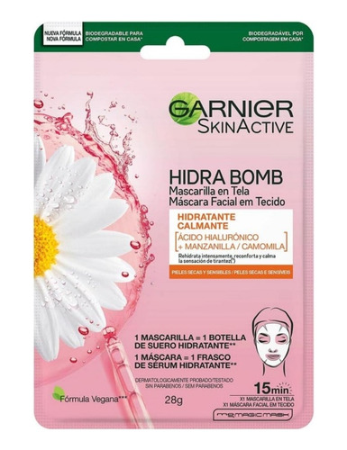 Garnier Skin Active Mascarilla Facial Manzanilla 1 Pza