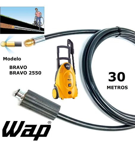 Mangueira Para Desentupidor Esgoto 30 Metros Wap Bravo 2550