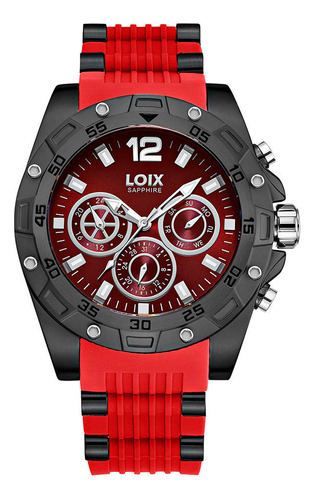 Reloj Loix Hombre La2124-5 Rojo Con Pavonado Negro