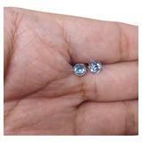 Cristal Swarovski® Aros De Plata Fina Color Índigo  4 Mm