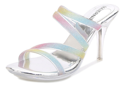 Tacones De Aguja Altos Transparentes Sexy Para Mujer