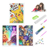3pzs Kits De Pintura Diamantes Para Pokémon 5d Diy 50×40cm